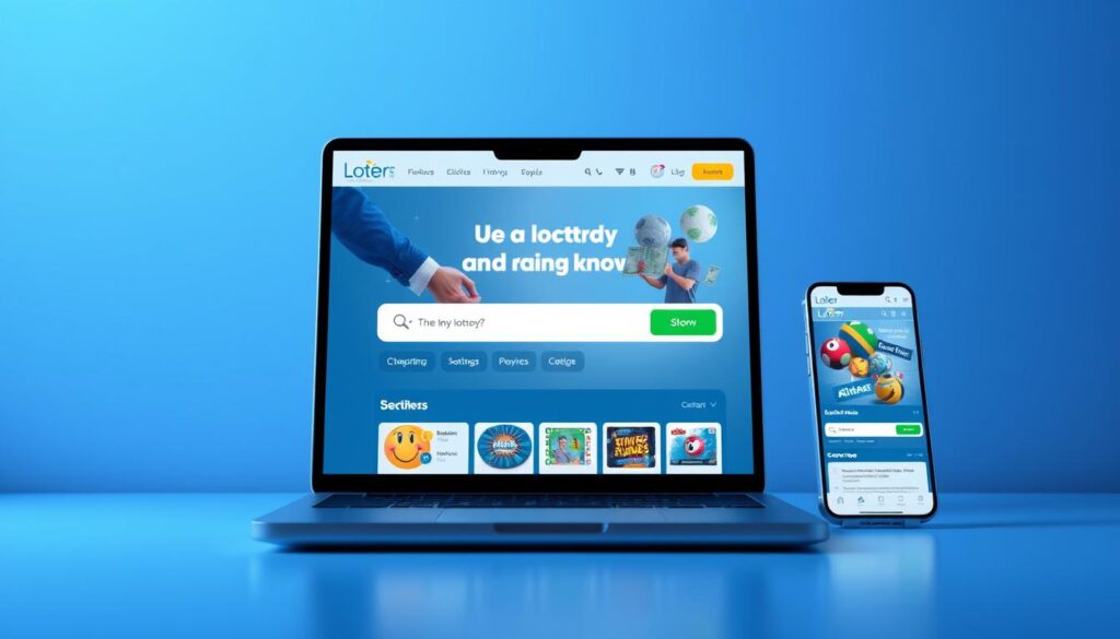 A sleek, user-friendly web interface with a clean, modern design. The layout features a prominent search bar, intuitive navigation menus, and eye-catching graphics that draw the user's attention. The color scheme utilizes a soothing palette of blues and grays, creating a calming and professional atmosphere. Subtle lighting effects and soft shadows add depth and dimension to the scene, while the camera angle provides a slightly elevated perspective to showcase the website's responsive and mobile-friendly layout. The overall impression is one of an accessible, trustworthy, and visually appealing online platform for lottery and betting enthusiasts. A sleek, user-friendly web interface with a clean, modern design. The layout features a prominent search bar, intuitive navigation menus, and eye-catching graphics that draw the user's attention. The color scheme utilizes a soothing palette of blues and grays, creating a calming and professional atmosphere. Subtle lighting effects and soft shadows add depth and dimension to the scene, while the camera angle provides a slightly elevated perspective to showcase the website's responsive and mobile-friendly layout. The overall impression is one of an accessible, trustworthy, and visually appealing online platform for lottery and betting enthusiasts.